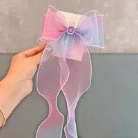 Super Fairy Pearl Bow Headwear Children's Hair Ribbon Tassel Ribbon Hairpin Hairband Women's Hair Tie Summer Hairpin sku image 6