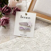 Magic Color Silver Bright Leather Series Sweet Girl's Hairpin New  Cute Girl's Broken Hair Bangs BB Clip Headwear sku image 8