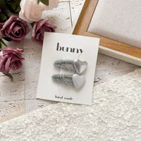 Magic Color Silver Bright Leather Series Sweet Girl's Hairpin New  Cute Girl's Broken Hair Bangs BB Clip Headwear sku image 12