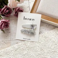 Magic Color Silver Bright Leather Series Sweet Girl's Hairpin New  Cute Girl's Broken Hair Bangs BB Clip Headwear sku image 15