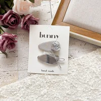 Magic Color Silver Bright Leather Series Sweet Girl's Hairpin New  Cute Girl's Broken Hair Bangs BB Clip Headwear sku image 9