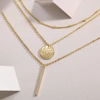 925 Sterling Silver Moissanite Inlay Geometric GRA Certificate Three Layer Necklace main image 2