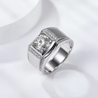 925 Sterling Silver Moissanite Geometric Rings GRA Certificate main image 2