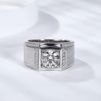 925 Sterling Silver Moissanite Geometric Rings GRA Certificate main image 4