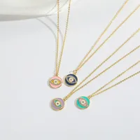 Copper 14K Gold Plated Inlay Devil's Eye Zircon Pendant Necklace main image 3