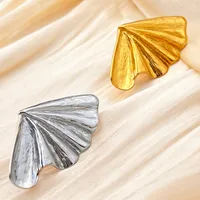 Wholesale Jewelry Casual Retro Marine Style Maple Leaf 304 Stainless Steel 18K Gold Plated Plating Open Rings main image 5