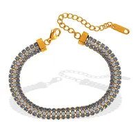 Simple Style Classic Style Geometric 304 Stainless Steel 18K Gold Plated Zircon Bracelets In Bulk main image 6