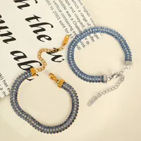 Simple Style Classic Style Geometric 304 Stainless Steel 18K Gold Plated Zircon Bracelets In Bulk main image 4