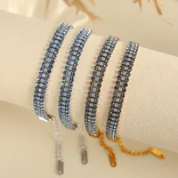 Simple Style Classic Style Geometric 304 Stainless Steel 18K Gold Plated Zircon Bracelets In Bulk main image 3
