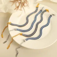 Simple Style Classic Style Geometric 304 Stainless Steel 18K Gold Plated Zircon Bracelets In Bulk main image 2