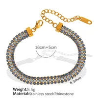 Simple Style Classic Style Geometric 304 Stainless Steel 18K Gold Plated Zircon Bracelets In Bulk sku image 1