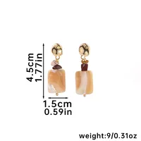 1 Pair Elegant Geometric Inlay Alloy Natural Stone Drop Earrings main image 2