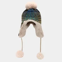 Women's IG Style Cute Color Block Eaveless Trapper Hat main image 1