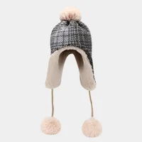Women's IG Style Cute Color Block Eaveless Trapper Hat main image 3