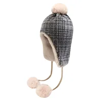 Women's IG Style Cute Color Block Eaveless Trapper Hat main image 5