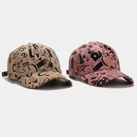 Women's Retro Classic Style Printing Letter Curved Eaves Baseball Cap main image 3