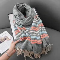 Women's Casual Classic Style Stripe Polyester Scarf sku image 3