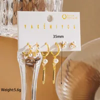 1 Set Yakemiyou Modern Style Solid Color Butterfly Copper Artificial Pearls Zircon 14K Gold Plated Earrings main image 2