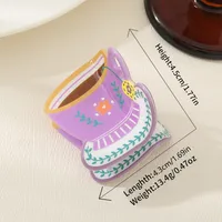1 Grip Cute Girl Coffee Cup Design Hair Claw Shark Clip Personalized Hair Accessories Barrettes Suitable For Ladies To Wear sku image 2