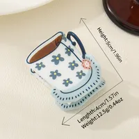 1 Grip Cute Girl Coffee Cup Design Hair Claw Shark Clip Personalized Hair Accessories Barrettes Suitable For Ladies To Wear main image 5
