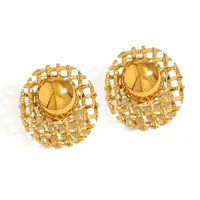 1 Pair IG Style French Style Commute Geometric Polishing 304 Stainless Steel 18K Gold Plated Ear Studs main image 6