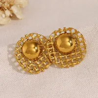 1 Pair IG Style French Style Commute Geometric Polishing 304 Stainless Steel 18K Gold Plated Ear Studs main image 5