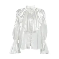 Women's Blouse Long Sleeve Blouses Vacation Simple Style Solid Color main image 4