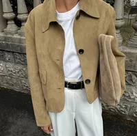 Women's Streetwear Solid Color Faux Suede Single Breasted Casual Jacket main image 5