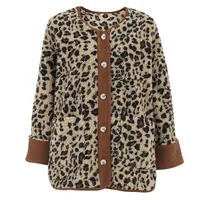 Women's Streetwear Leopard Single Breasted Coat Polar Fleece Coat main image 3