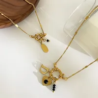 Wholesale Jewelry IG Style Modern Style Letter Heart Shape 316L Stainless Steel  Acrylic Resin Pendant Necklace main image 3