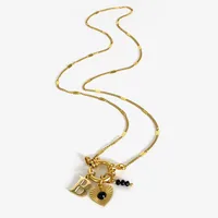 Wholesale Jewelry IG Style Modern Style Letter Heart Shape 316L Stainless Steel  Acrylic Resin Pendant Necklace sku image 3