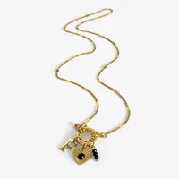 Wholesale Jewelry IG Style Modern Style Letter Heart Shape 316L Stainless Steel  Acrylic Resin Pendant Necklace sku image 7