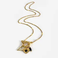 Wholesale Jewelry IG Style Modern Style Letter Heart Shape 316L Stainless Steel  Acrylic Resin Pendant Necklace sku image 23