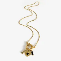 Wholesale Jewelry IG Style Modern Style Letter Heart Shape 316L Stainless Steel  Acrylic Resin Pendant Necklace sku image 10