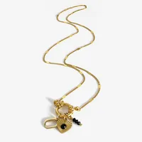 Wholesale Jewelry IG Style Modern Style Letter Heart Shape 316L Stainless Steel  Acrylic Resin Pendant Necklace sku image 22