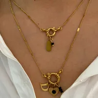 Wholesale Jewelry IG Style Modern Style Letter Heart Shape 316L Stainless Steel  Acrylic Resin Pendant Necklace main image 1