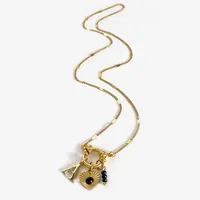 Wholesale Jewelry IG Style Modern Style Letter Heart Shape 316L Stainless Steel  Acrylic Resin Pendant Necklace sku image 2