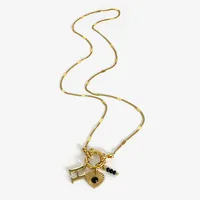 Wholesale Jewelry IG Style Modern Style Letter Heart Shape 316L Stainless Steel  Acrylic Resin Pendant Necklace sku image 9