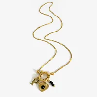 Wholesale Jewelry IG Style Modern Style Letter Heart Shape 316L Stainless Steel  Acrylic Resin Pendant Necklace sku image 17
