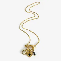 Wholesale Jewelry IG Style Modern Style Letter Heart Shape 316L Stainless Steel  Acrylic Resin Pendant Necklace sku image 16