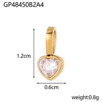 1 Piece 12*6mm 45cm 304 Stainless Steel Zircon Heart Shape Pendant Chain main image 2