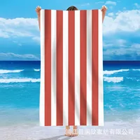 Single-sided Velvet Beach Towel Microfiber Beach Bath Towel Personalized Striped Pattern Towel Bath Towel Summer Beach main image 2