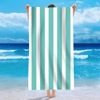 Single-sided Velvet Beach Towel Microfiber Beach Bath Towel Personalized Striped Pattern Towel Bath Towel Summer Beach sku image 4