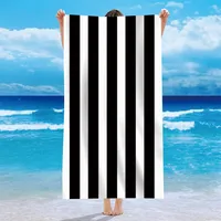 Single-sided Velvet Beach Towel Microfiber Beach Bath Towel Personalized Striped Pattern Towel Bath Towel Summer Beach sku image 9