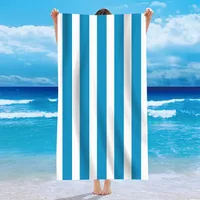 Single-sided Velvet Beach Towel Microfiber Beach Bath Towel Personalized Striped Pattern Towel Bath Towel Summer Beach sku image 16