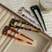 Women's Retro Simple Style U Shape Acetic Acid Sheets Inlay Rhinestones Hair Sticks main image 1