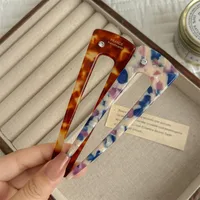 Women's Retro Simple Style U Shape Acetic Acid Sheets Inlay Rhinestones Hair Sticks main image 2