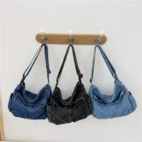 Women's Denim Solid Color Vintage Style Classic Style Square Zipper Shoulder Bag Crossbody Bag main image 1
