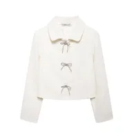 Women's Elegant Preppy Style Bow Knot Single Breasted Coat Casual Jacket main image 1