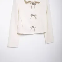 Women's Elegant Preppy Style Bow Knot Single Breasted Coat Casual Jacket main image 4